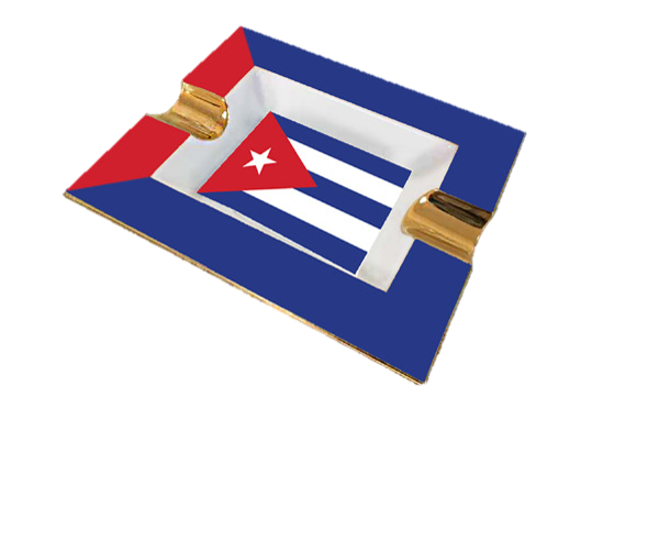BONE ASHTRAY CUBAN FLAG
